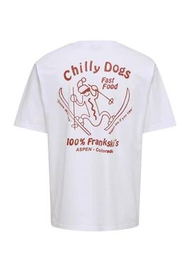 Maglietta Only and Sons Tristan Chilly Dogs bianca per uomo