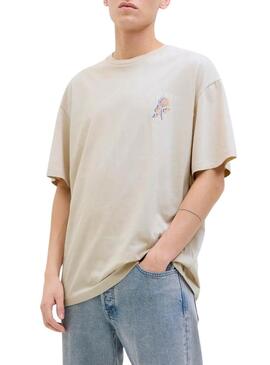 Maglietta Jack and Jones Charge beige per uomo