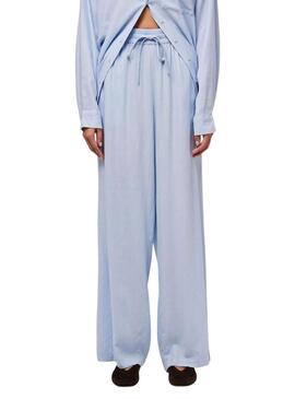 Pantaloni Pieces Pia Wide blu per donna