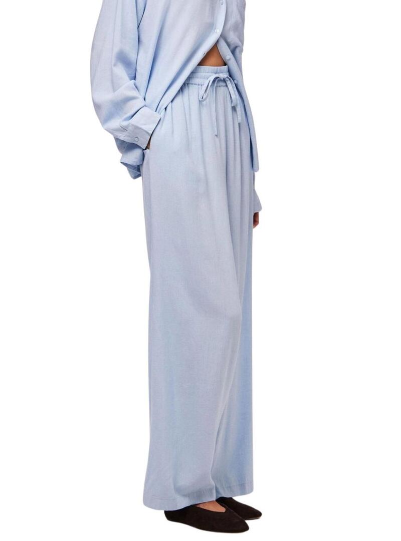 Pantaloni Pieces Pia Wide blu per donna