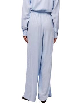 Pantaloni Pieces Pia Wide blu per donna