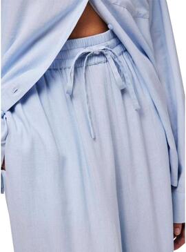 Pantaloni Pieces Pia Wide blu per donna