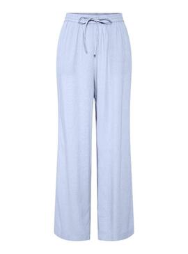 Pantaloni Pieces Pia Wide blu per donna