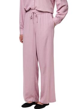 Pantaloni Pieces Pia Wide rosa per donna