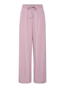 Pantaloni Pieces Pia Wide rosa per donna