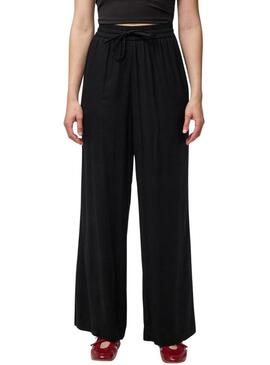Pantaloni Pieces Pia Wide neri per donna
