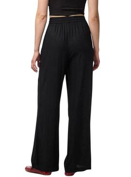 Pantaloni Pieces Pia Wide neri per donna