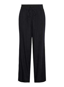 Pantaloni Pieces Pia Wide neri per donna