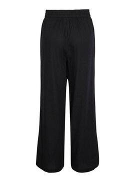 Pantaloni Pieces Pia Wide neri per donna