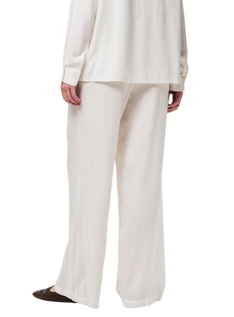 Pantalone Pieces Pia Wide bianco per donna