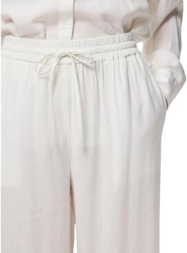 Pantalone Pieces Pia Wide bianco per donna