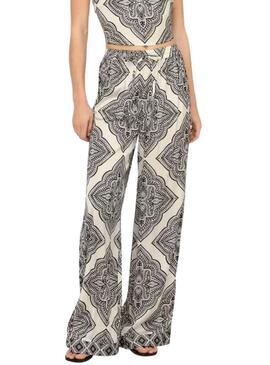 Pantaloni Only Hairon etnici bianchi e neri per donna