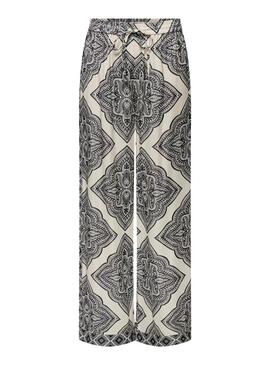 Pantaloni Only Hairon etnici bianchi e neri per donna