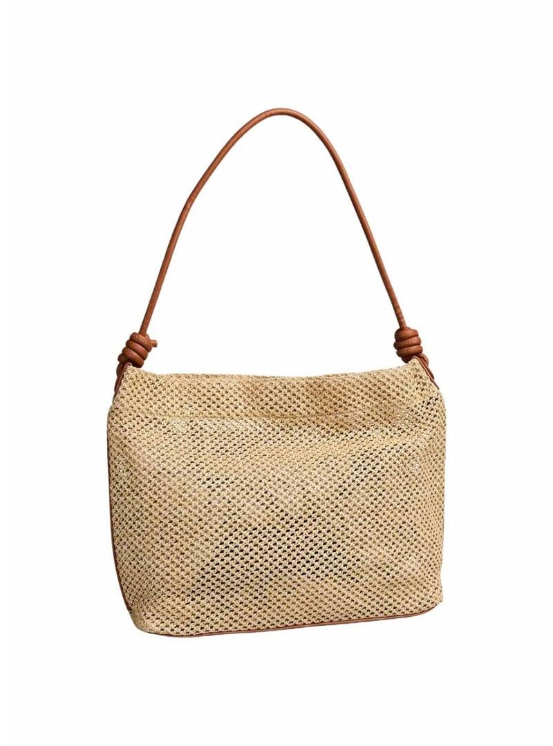 Borsa Pieces Fikka in rafia per donna