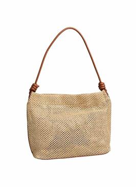 Borsa Pieces Fikka in rafia per donna