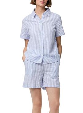 Camicia Pieces Sally blu per donna