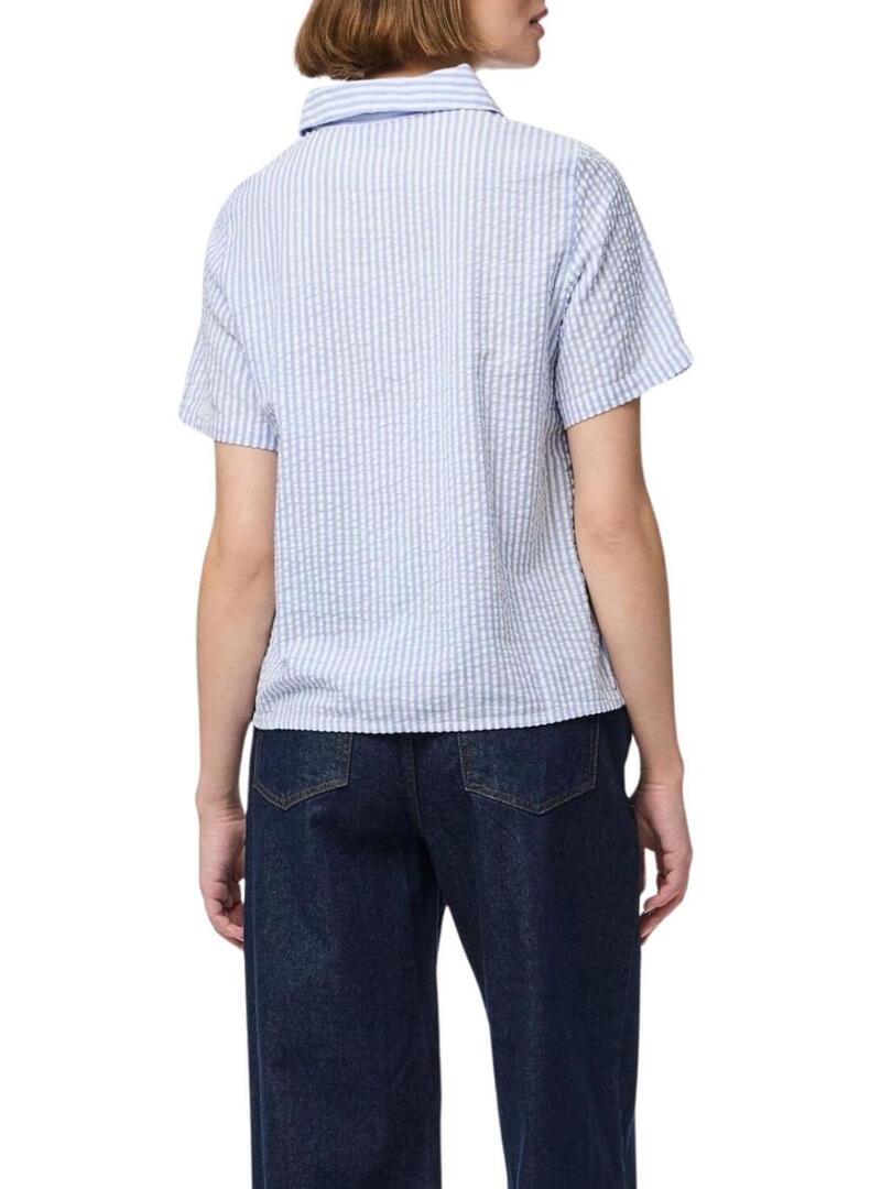 Camicia Pieces Sally blu per donna