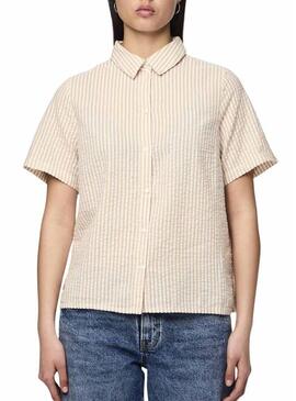 Camicia Pieces Sally tostata per donna