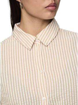 Camicia Pieces Sally tostata per donna