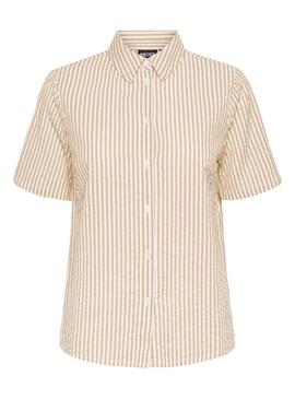 Camicia Pieces Sally tostata per donna