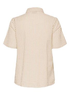 Camicia Pieces Sally tostata per donna