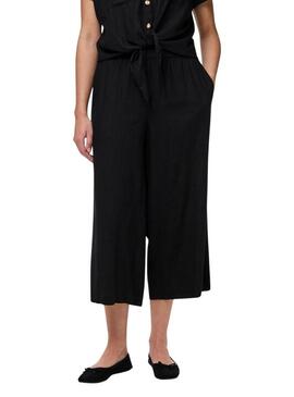 Pantaloni Pieces Pia neri per donna.