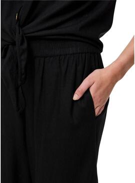 Pantaloni Pieces Pia neri per donna.
