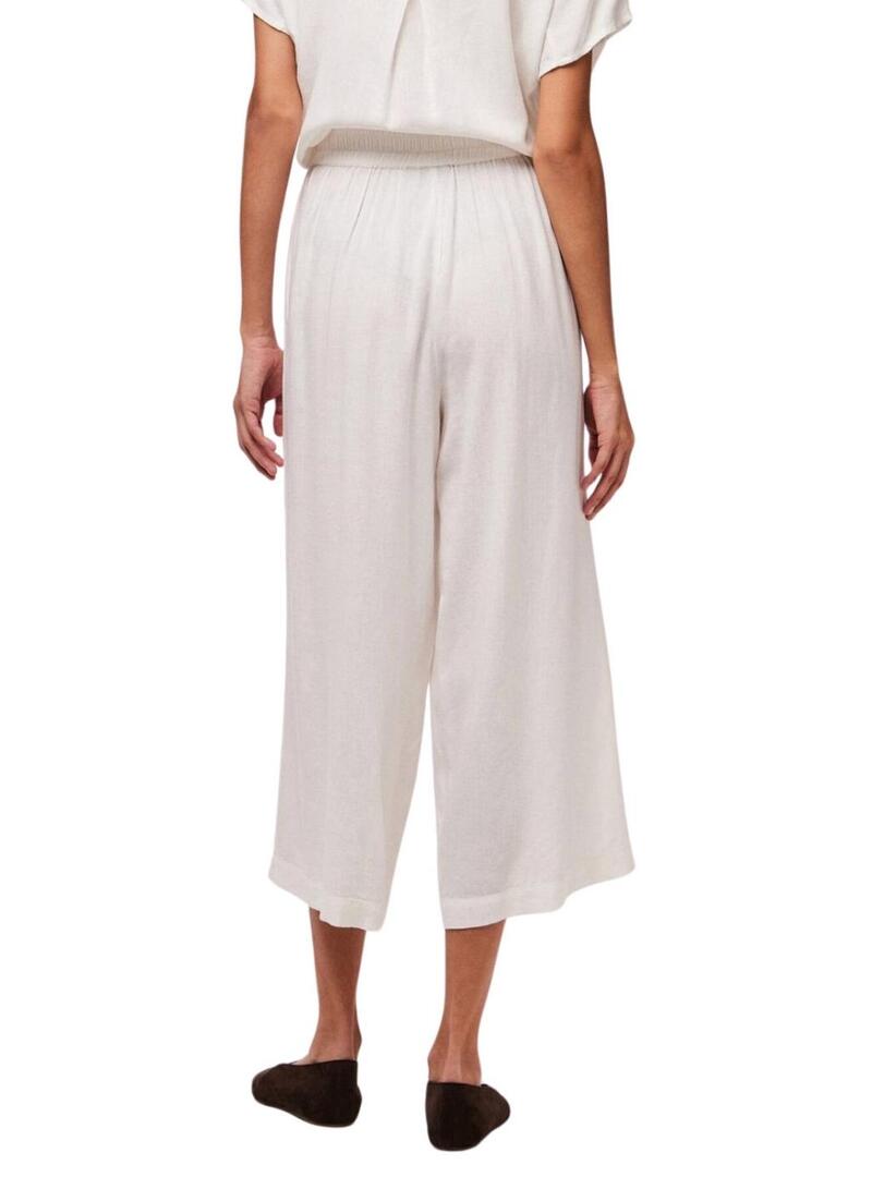 Pantaloni Pieces Pia bianchi da donna.