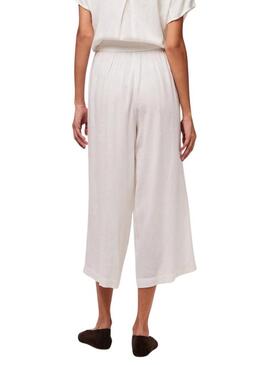 Pantaloni Pieces Pia bianchi da donna.