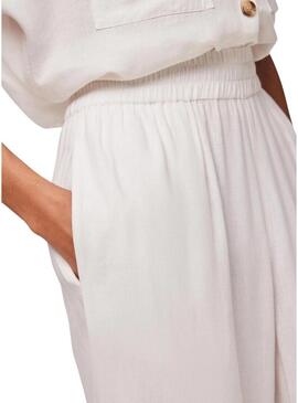 Pantaloni Pieces Pia bianchi da donna.