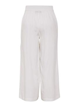 Pantaloni Pieces Pia bianchi da donna.