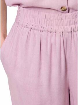 Pantaloni Pieces Pia rosa per donna