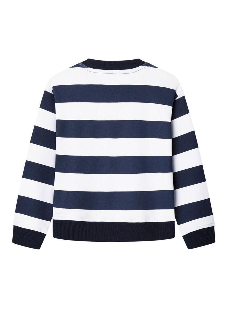 Felpa Pepe Jeans Vania a righe blu e bianco per bambina