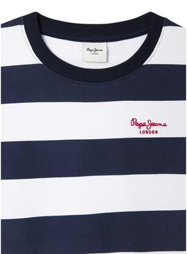 Felpa Pepe Jeans Vania a righe blu e bianco per bambina