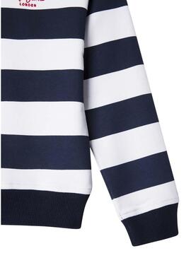 Felpa Pepe Jeans Vania a righe blu e bianco per bambina