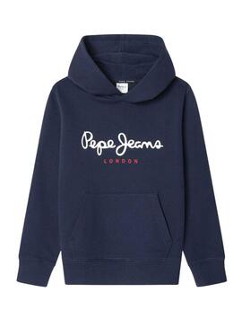Felpa Pepe Jeans Art Hoodie blu per bambino