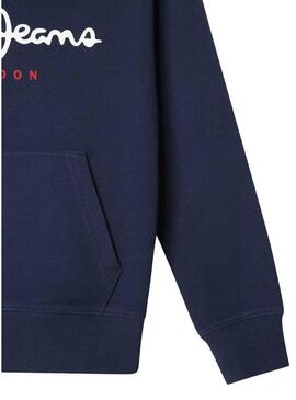 Felpa Pepe Jeans Art Hoodie blu per bambino
