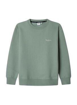 Felpa Pepe Jeans Luke verde per bambino