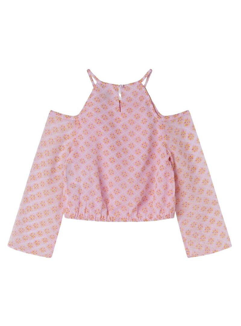 Blusa Pepe Jeans Victoria rosa per bambina