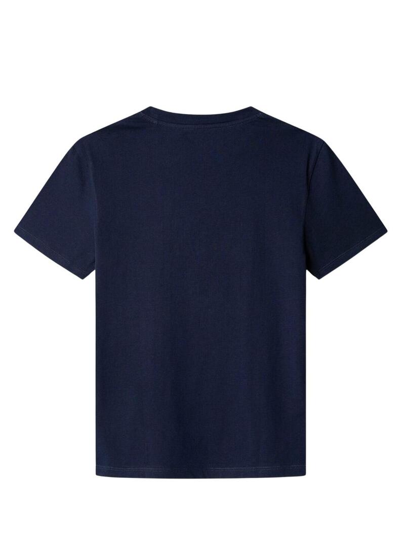 Maglietta Pepe Jeans Alex blu scuro per bambino