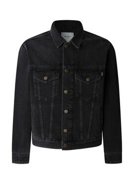 Giacca di jeans Pepe Jeans nera regolare da uomo