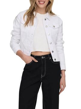 Giacca di jeans Only Wonder bianca da donna