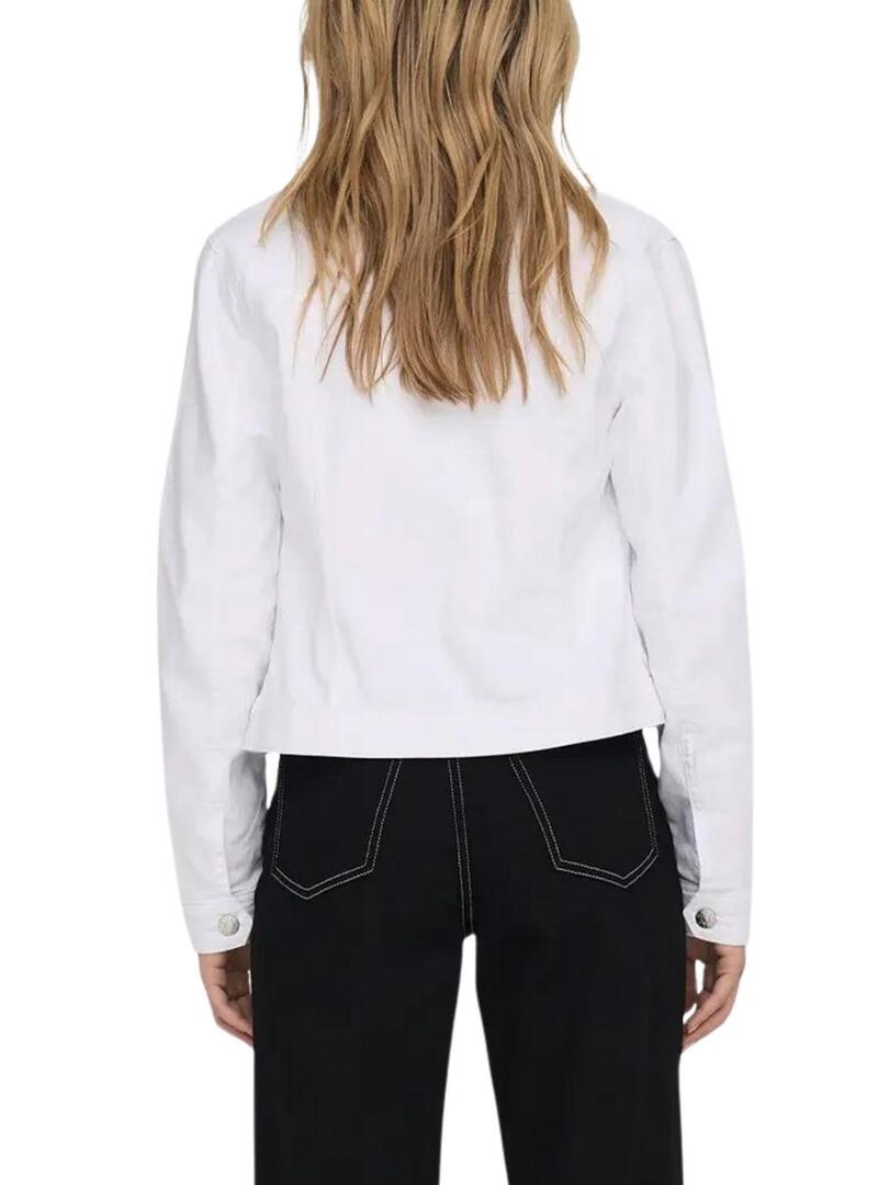 Giacca di jeans Only Wonder bianca da donna