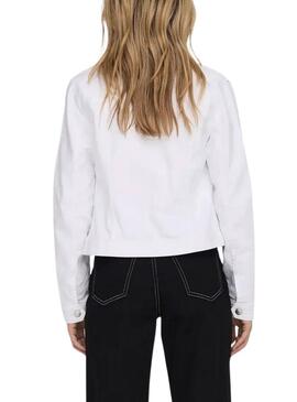 Giacca di jeans Only Wonder bianca da donna