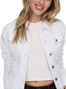 Giacca di jeans Only Wonder bianca da donna