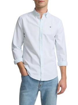 Camicia Silbon Oxford a righe verdi per uomo