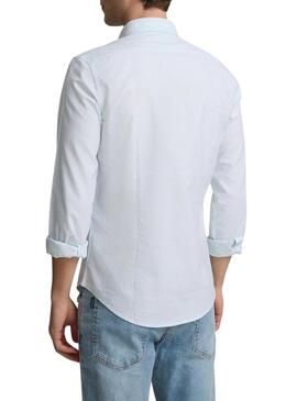 Camicia Silbon Oxford a righe verdi per uomo