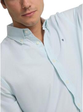 Camicia sportiva oxford verde chiaro liscia