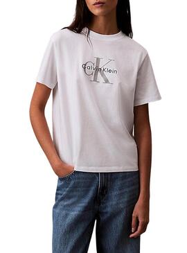 Maglietta Calvin Klein Jeans Hero bianca da donna