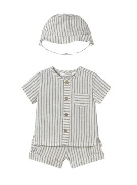 Set Mayoral camicia e pantaloncini a righe per neonato